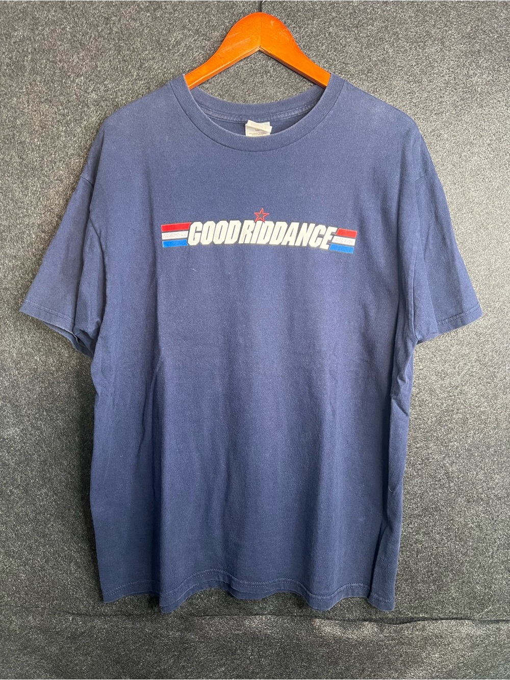 Vintage Y2K Good Riddance Soldier Mascot Fat Wreck Navy T-Shirt Men XL Punk Band